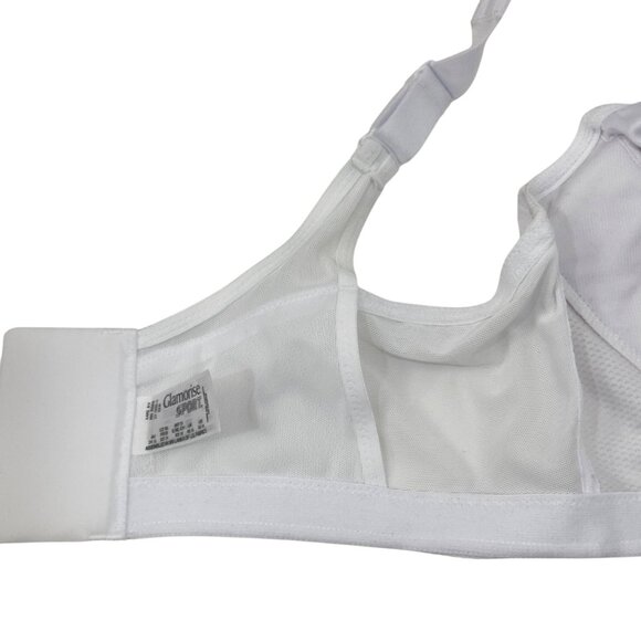 Glamorise Sport Womens White Wire-Free Sports Bra Size 46H High Support - Picture 4 of 16